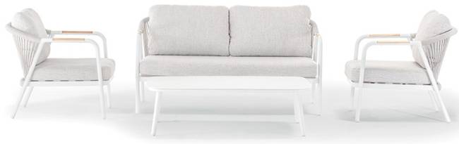 Комплект мягкой мебели Cordoba белый, конопляный, светло-серый