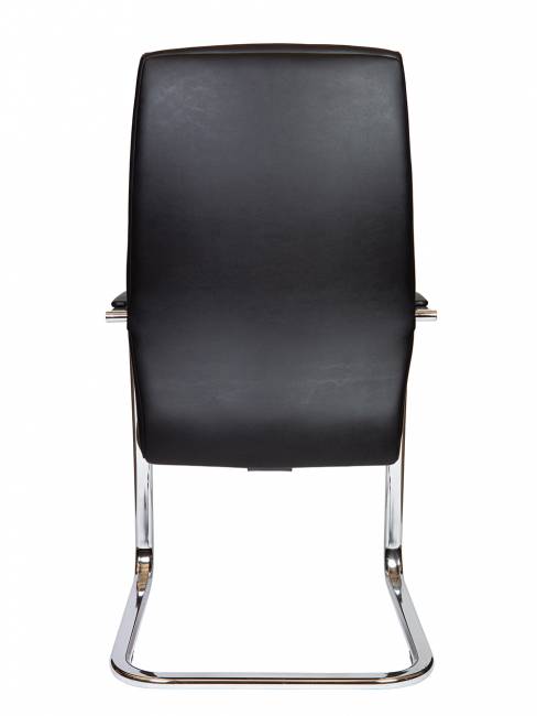 Кресло офисное / Davos CF Black / алюминиевая  база / черная экокожа