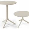 Стол пластиковый обеденный Spritz + Spritz Mini бежевый Ø605х400-765 мм Стол пластиковый обеденный Spritz + Spritz Mini бежевый Ø605х400-765 мм