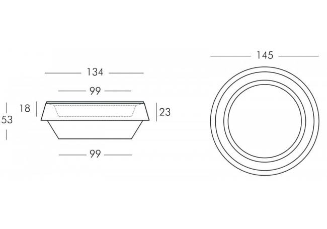 Пуф пластиковый светящийся Gio Puff Lighting белый, светло-серый Ø1450х530 мм