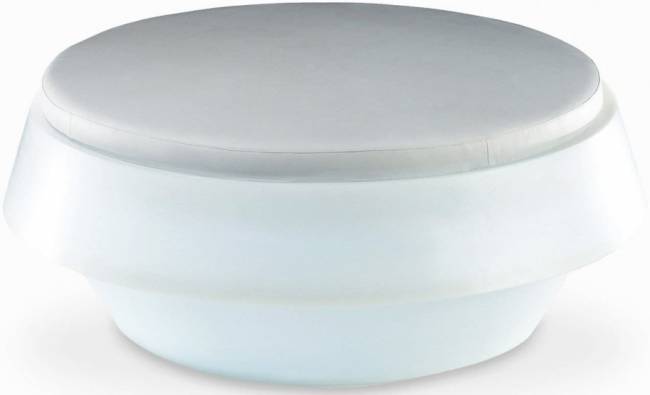 Пуф пластиковый светящийся Gio Puff Lighting белый, светло-серый Ø1450х530 мм