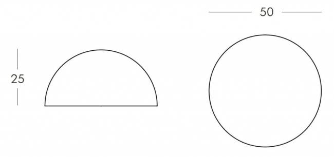 Светильник пластиковый уличный Полусфера 1/2 Globo 50 Lighting OUT белый Ø500х250 мм Светильник пластиковый уличный Полусфера 1/2 Globo 50 Lighting OUT белый Ø500х250 мм
