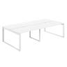 AG.145.WH.V.72.WH  / Рабочая станция 2800х1438х750  / профиль О-образный: 70х20 белый; столешница с вырезом: белый