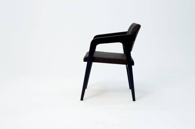 Стул-кресло Шадди чёрный/темно-коричневый нубук