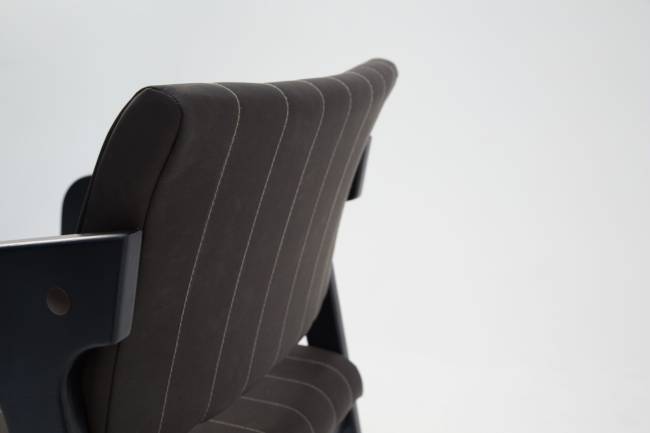 Стул-кресло Шадди чёрный/темно-коричневый нубук