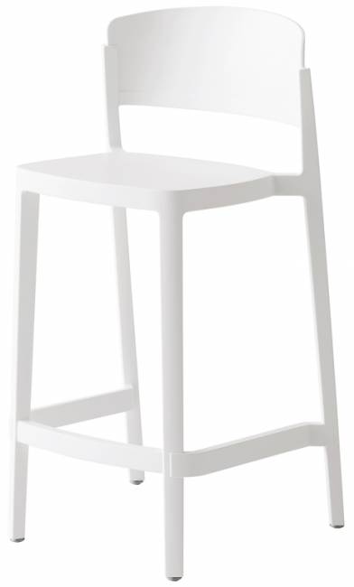 Стул пластиковый полубарный Abuela Stool 67 белый 500х440х910 мм