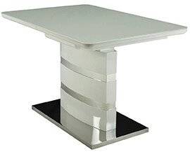 Стол обеденный, MK-4315-WT, раскладной, 85х120(160)х76 см, Белый