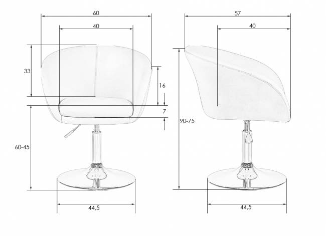 Кресло дизайнерское DOBRIN EDISON, белый