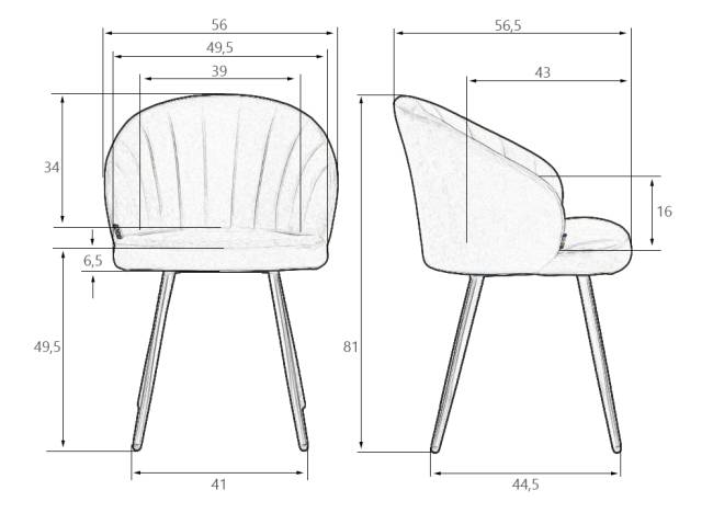 Стул обеденный DOBRIN NAOMI, ЭМАЛЬ ЧЕРНЫЙ МУАР велюр Catania Chocolate