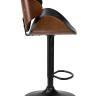 Набор 2 шт Стул барный DOBRIN KARTER BLACK, коричневый орех дерево (BWW), черный PU