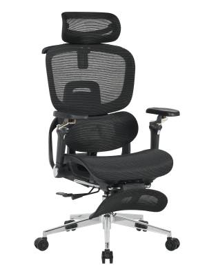 Кресло офисное TopChairs Prodigy с оттоманкой черный