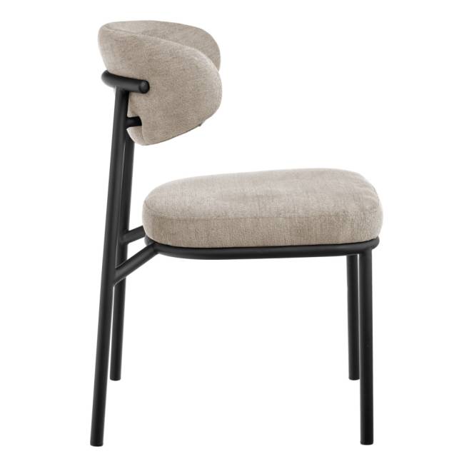 Стул Lucas 2 латте шенилл с чёрными ножками Стул Lucas 2 латте шенилл с чёрными ножками