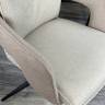 Стул KINNET 360 град. поворот.  MOHAIR-110 / CASTEL-15 Бежевый,ткань/ Тем.-серый каркас, ®DISAUR
