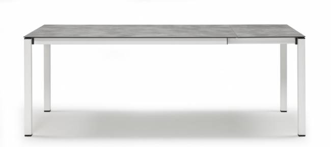 Стол ламинированный раздвижной Pranzo Extendable белый, цементный 1600-2100х890х750 мм