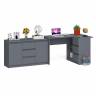 Комод-тумба три ящика и две дверки по бокам Мори МК1200.3 и компьютерный стол МС-16 правый цвет графит