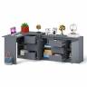 Комод-тумба три ящика и две дверки по бокам Мори МК1200.3 и компьютерный стол МС-16 правый цвет графит
