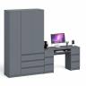 Стол компьютерный 2-х тумбовый со шкафом-комодом МШ1200 Мори цвет графит