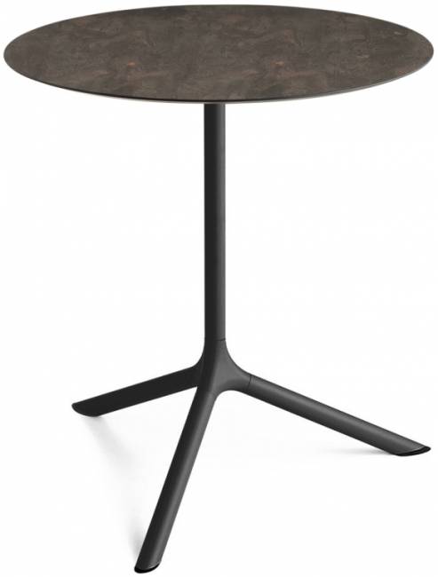 Стол ламинированный обеденный Tripe Maxi черный, кортен Ø800х740 мм Стол ламинированный обеденный Tripe Maxi черный, кортен Ø800х740 мм