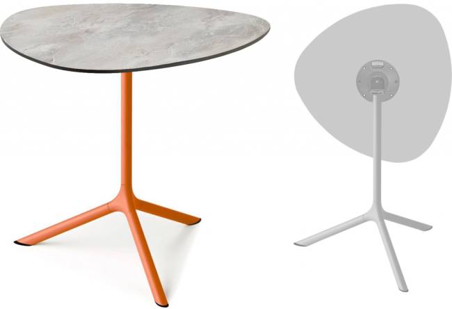 Стол ламинированный обеденный складной Tripe Maxi Folding терракотовый, каменный 830х830х740 мм