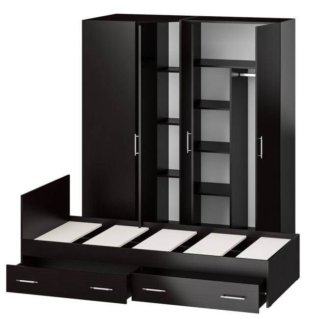 Гарнитур Спальный № 2 Стандарт с кроватью 900 с ящиками цвет венге