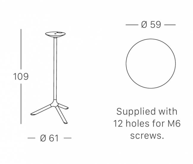 Стол ламинированный барный складной Tripe Folding голубой, тортора шпатель Ø600х1100 мм