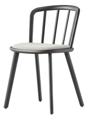 Стул деревянный с обивкой Nym черный ясень, серый 460х500х755 мм