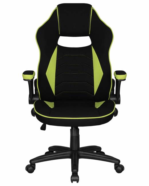 Кресло игровое DOBRIN RICK, черно-светло-зеленая ткань