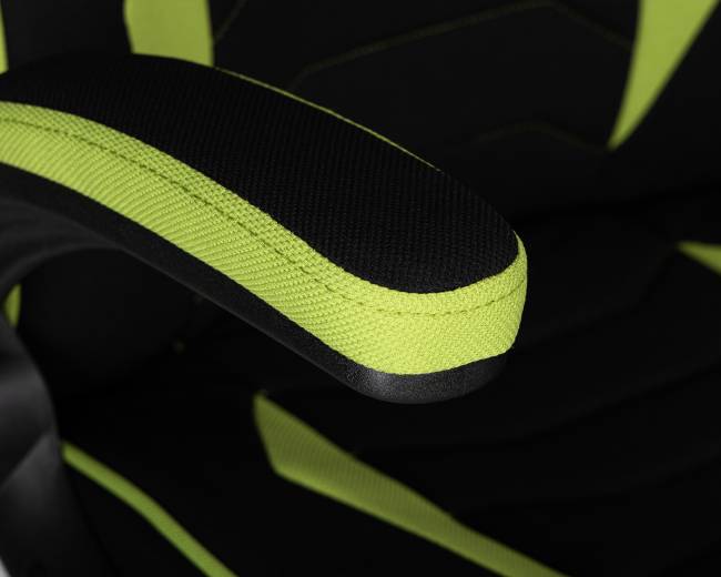 Кресло игровое DOBRIN RICK, черно-светло-зеленая ткань