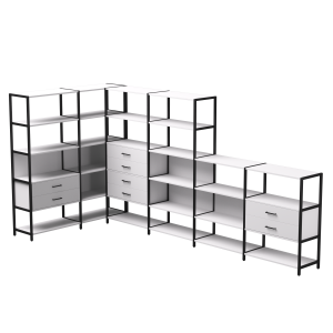 Набор стеллажных систем №18 Everprof EVO 1635x3630x1840 Белый/Черный