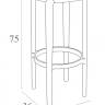 Табурет пластиковый барный Tom Bar 75 черный 360х360х750 мм