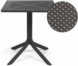 Стол пластиковый обеденный Clip 70 антрацит 700х700х750 мм