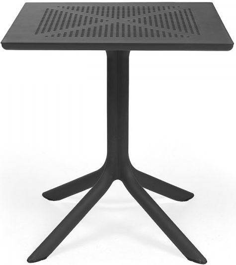 Стол пластиковый обеденный Clip 70 антрацит 700х700х750 мм