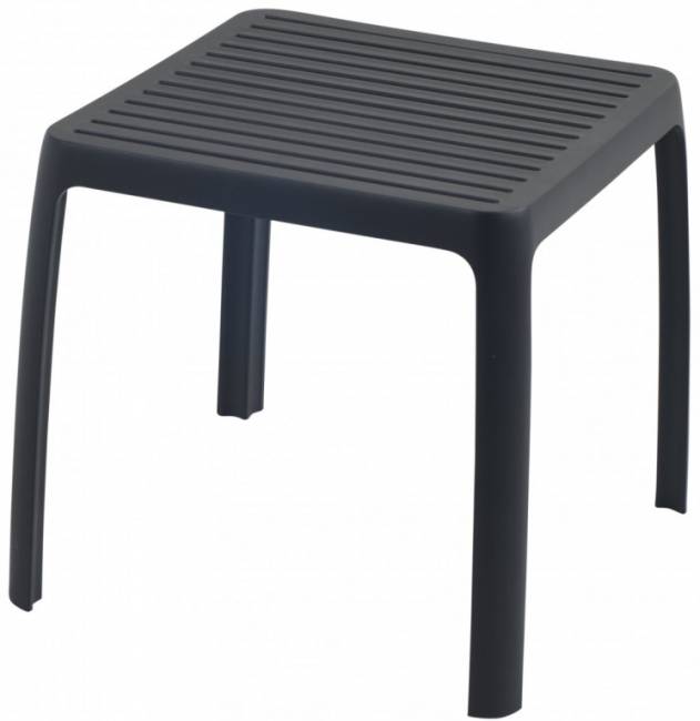Столик пластиковый для шезлонга Wave Side Table антрацит 420х420х365 мм