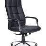Кресло офисное / Римини / хром / черная экокожа