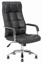 Кресло офисное / Римини / хром / черная экокожа