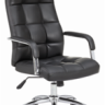 Кресло офисное / Римини / хром / черная экокожа
