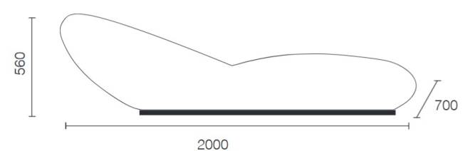 Лежак мягкий Aura Sunbed бежевый 2000х700х560 мм