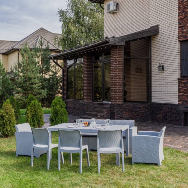 Обеденный комплект LANA DINING XL светло-серый