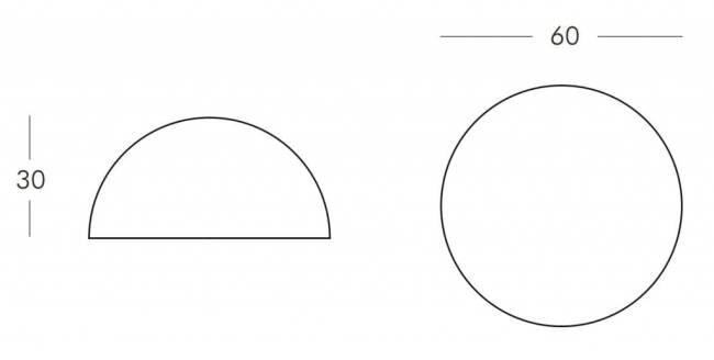Светильник пластиковый уличный Полусфера 1/2 Globo 60 Lighting OUT белый Ø600х300 мм Светильник пластиковый уличный Полусфера 1/2 Globo 60 Lighting OUT белый Ø600х300 мм