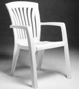 Кресло DIANA (цвет белый, монолитное) из пластика (пластиковая мебель)