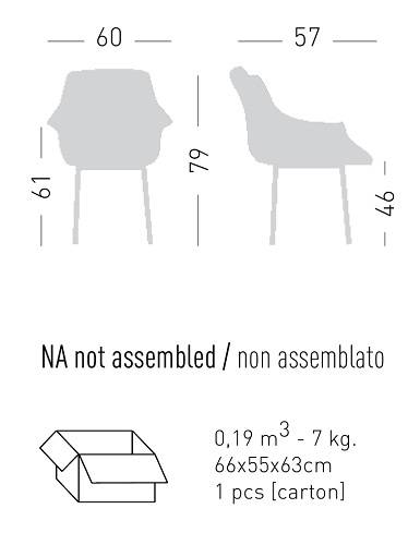 Кресло с обивкой More NA 600х570х790 мм