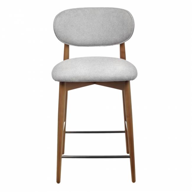 Стул полубарный Lucas 3 серый букле ножки цвета орех