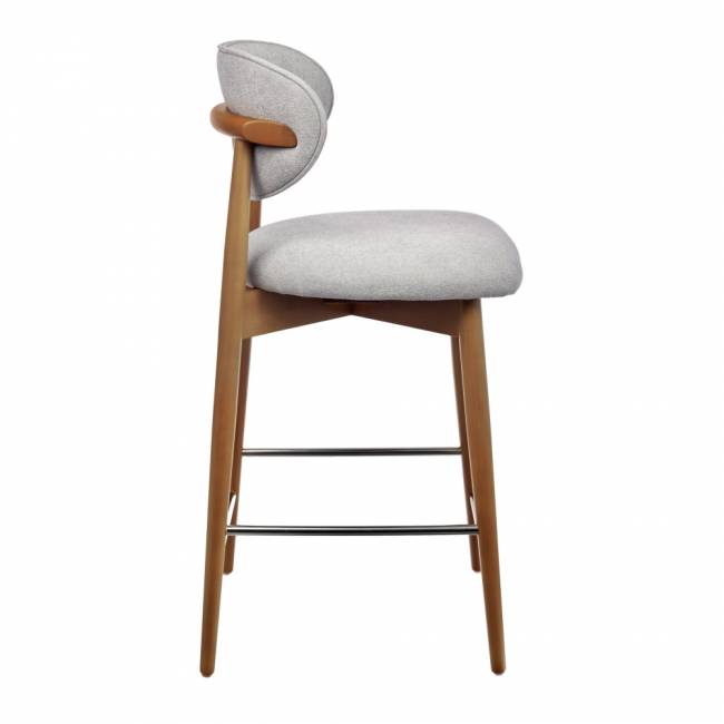 Стул полубарный Lucas 3 серый букле ножки цвета орех