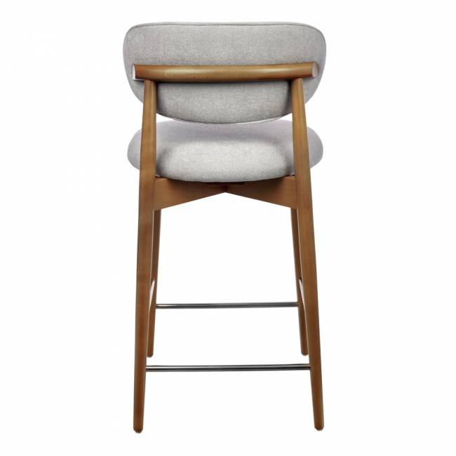 Стул полубарный Lucas 3 серый букле ножки цвета орех