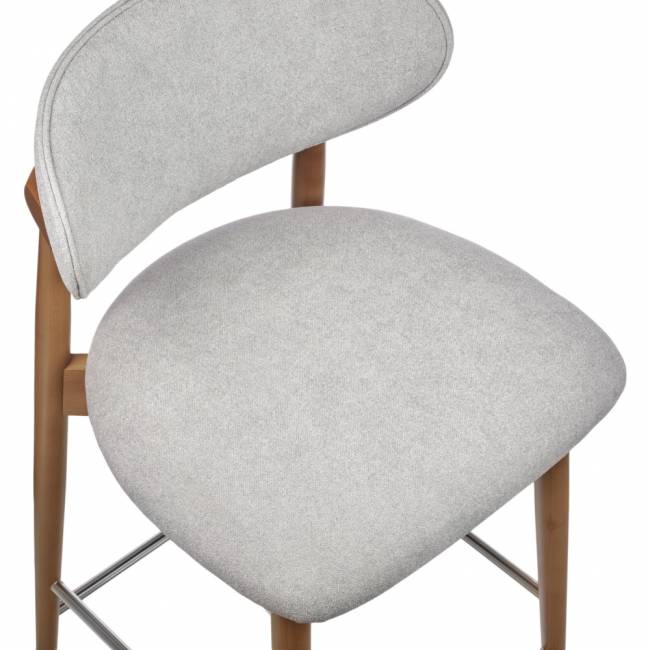 Стул полубарный Lucas 3 серый букле ножки цвета орех