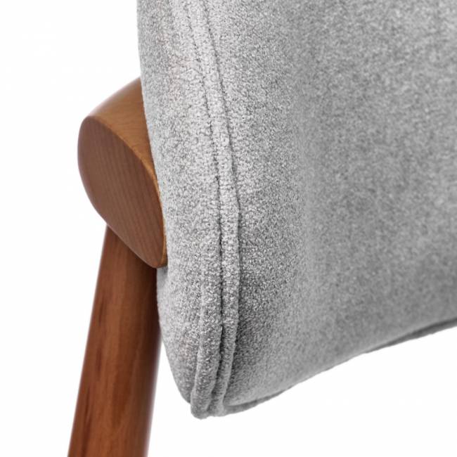 Стул полубарный Lucas 3 серый букле ножки цвета орех
