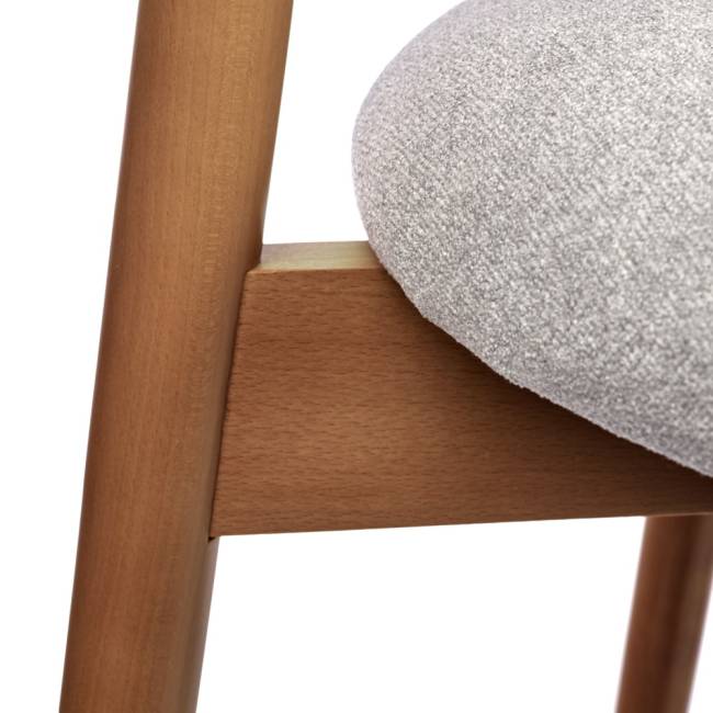 Стул полубарный Lucas 3 серый букле ножки цвета орех