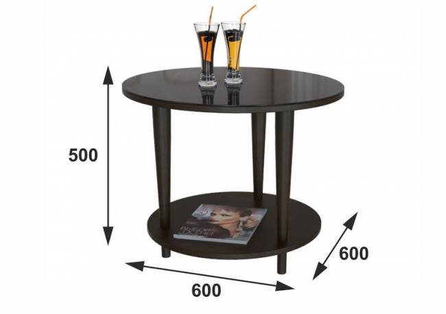 Стол журнальный BeautyStyle 10 венге/стекло черное Стол журнальный BeautyStyle 10 венге/стекло черное