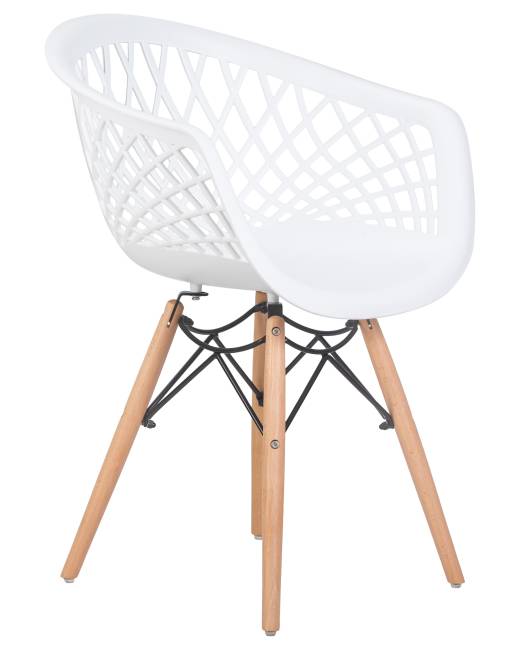 Стул обеденный DOBRIN SAMWELL, ножки светлый бук, цвет белый (W-02)