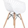 Стул обеденный DOBRIN SAMWELL, ножки светлый бук, цвет белый (W-02)